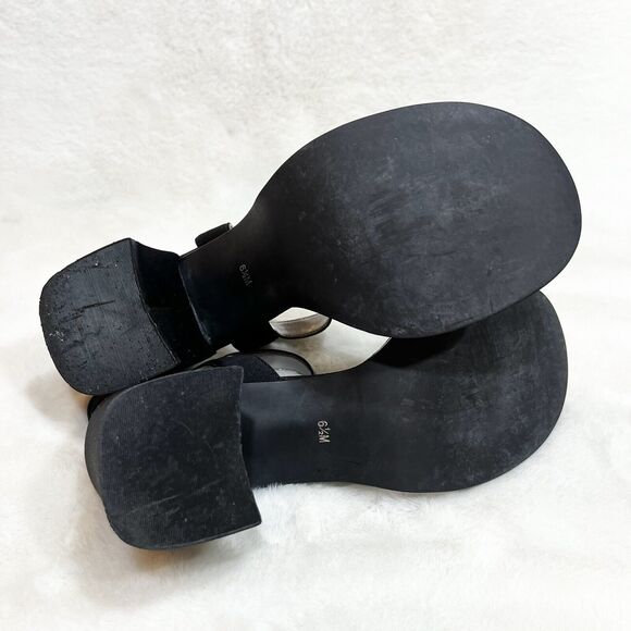 Mudd Annette Vintage Y2K Chunky Strappy Block Heels Black Sz 6.5 M - Picture 6 of 10